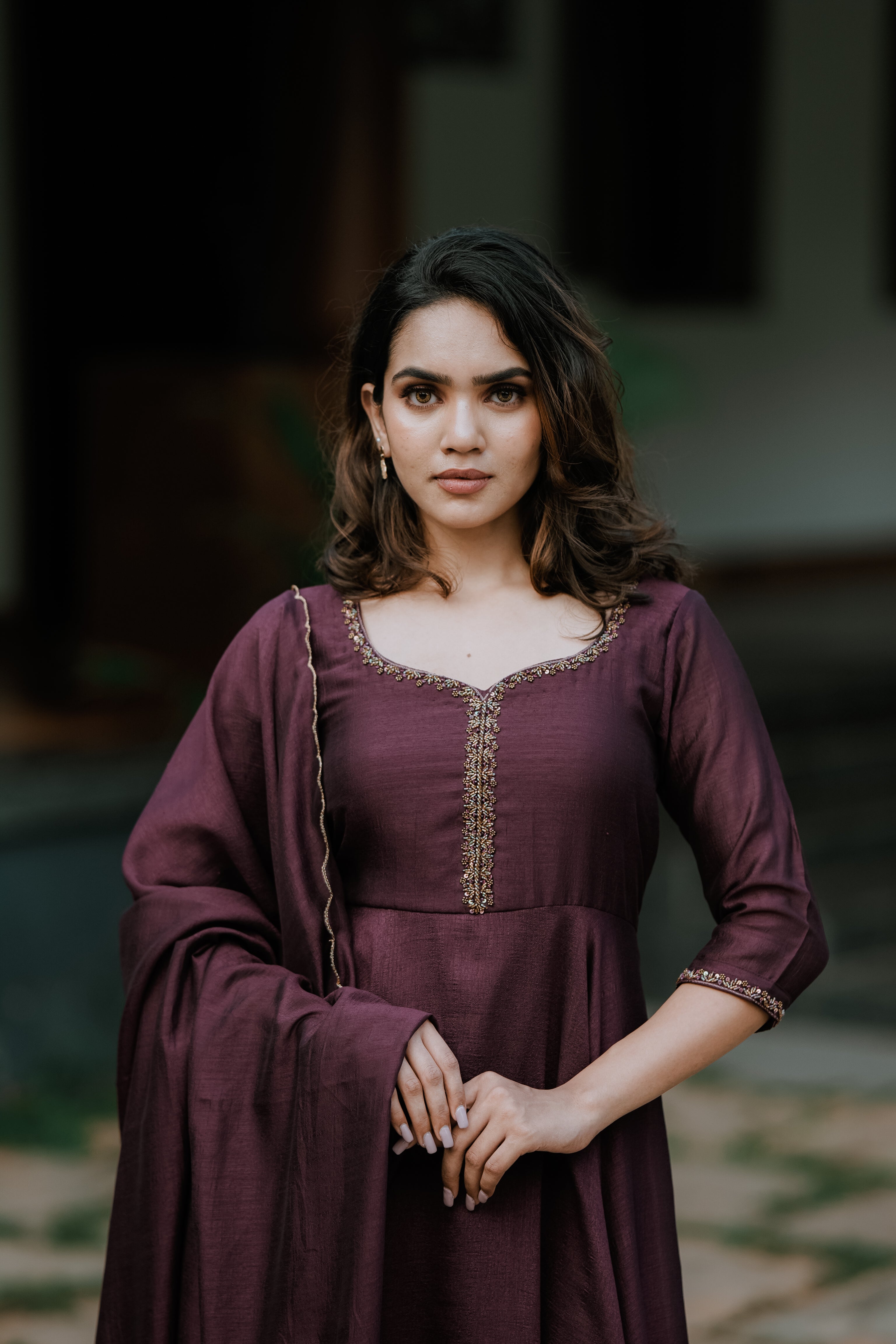 Handworked Double Umbrella Cut Kurta with Dupatta