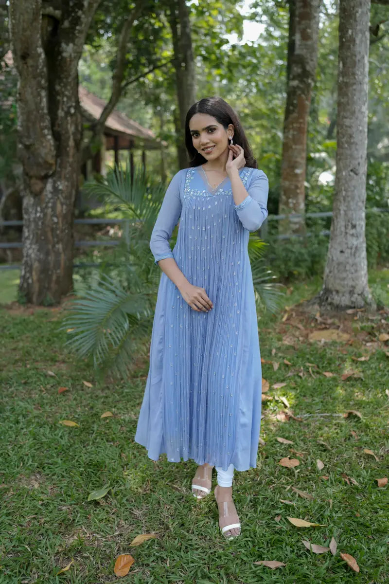 Handworked Pleated Kurta