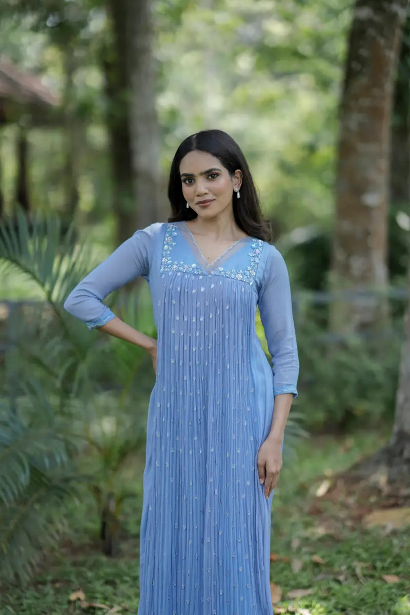 Handworked Pleated Kurta