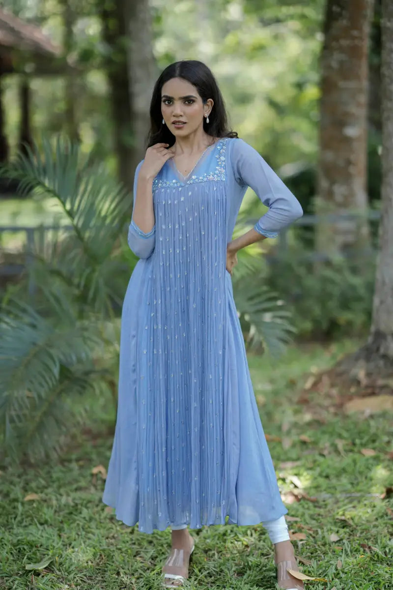 Handworked Pleated Kurta