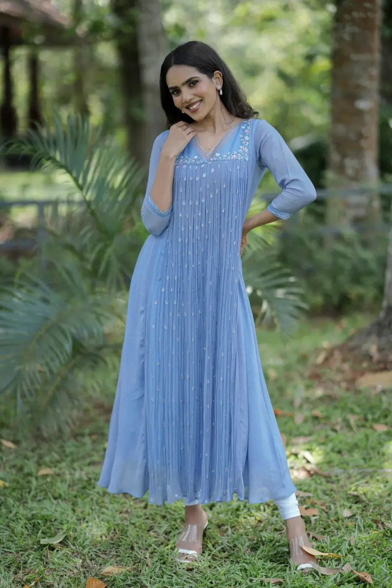 Handworked Pleated Kurta