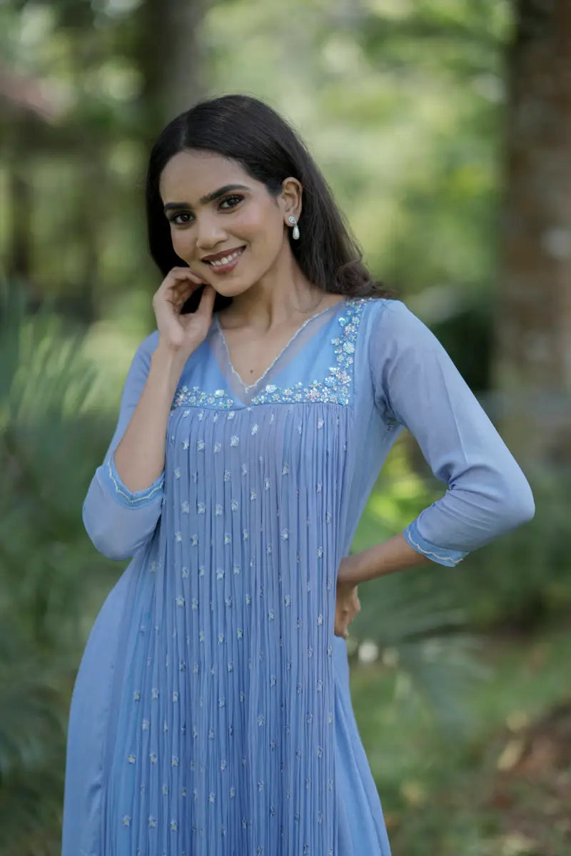 Handworked Pleated Kurta