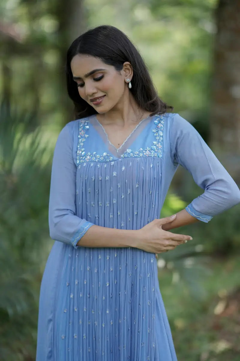 Handworked Pleated Kurta