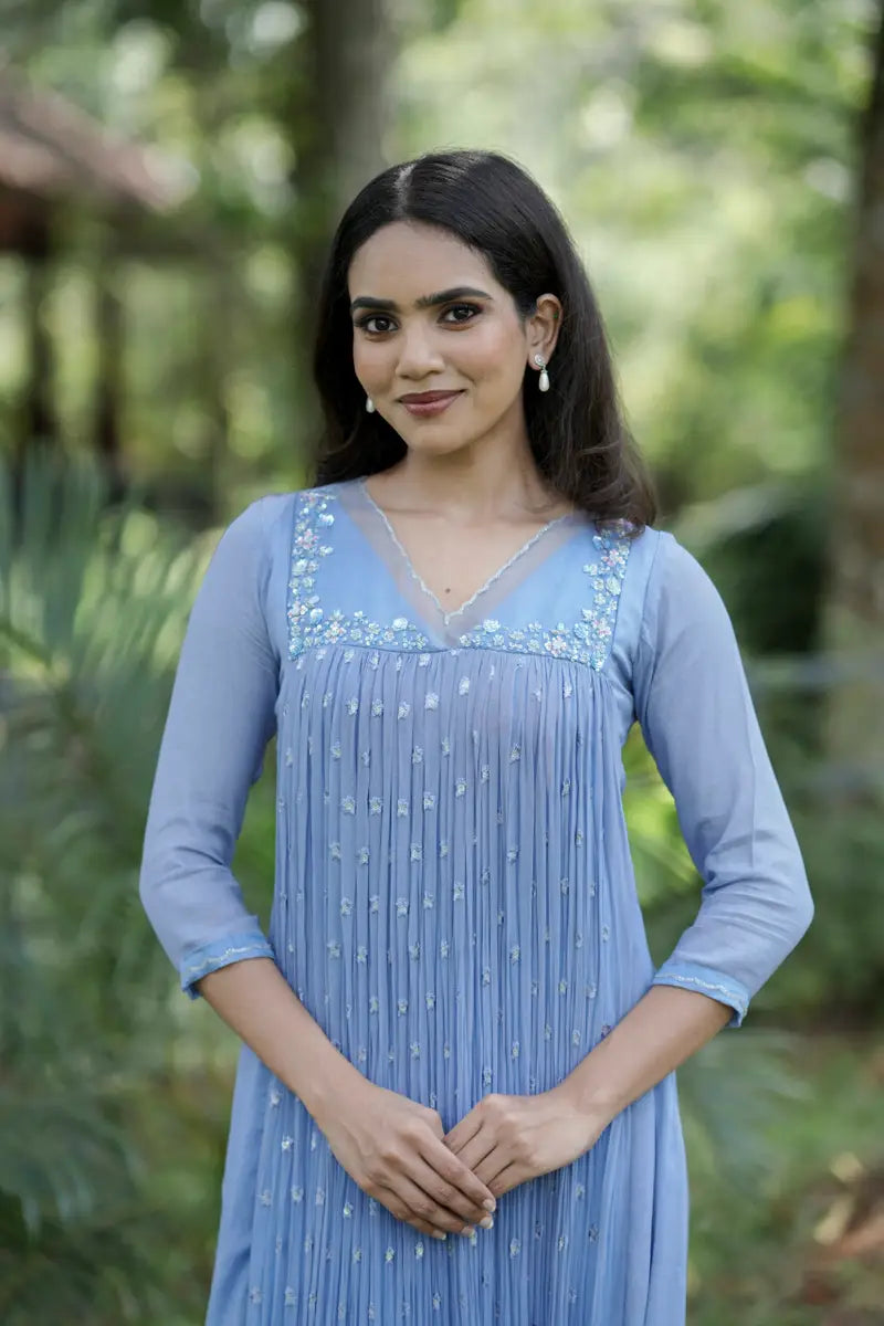 Handworked Pleated Kurta