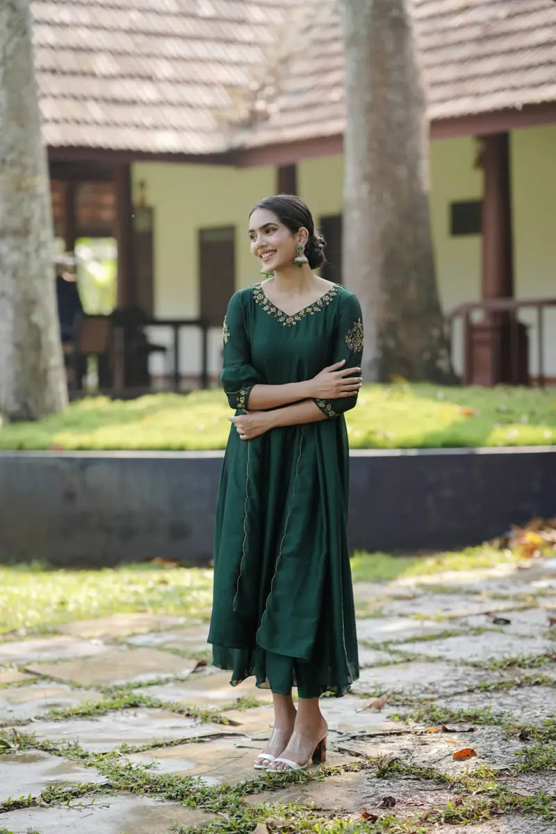 Handworked 3 Panel Kurta with Dupatta