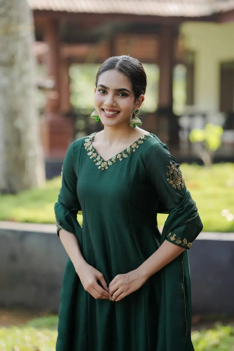 Handworked 3 Panel Kurta with Dupatta