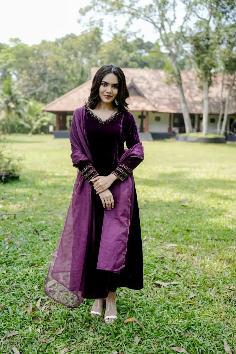 Handworked 3 Panel Kurta with Dupatta