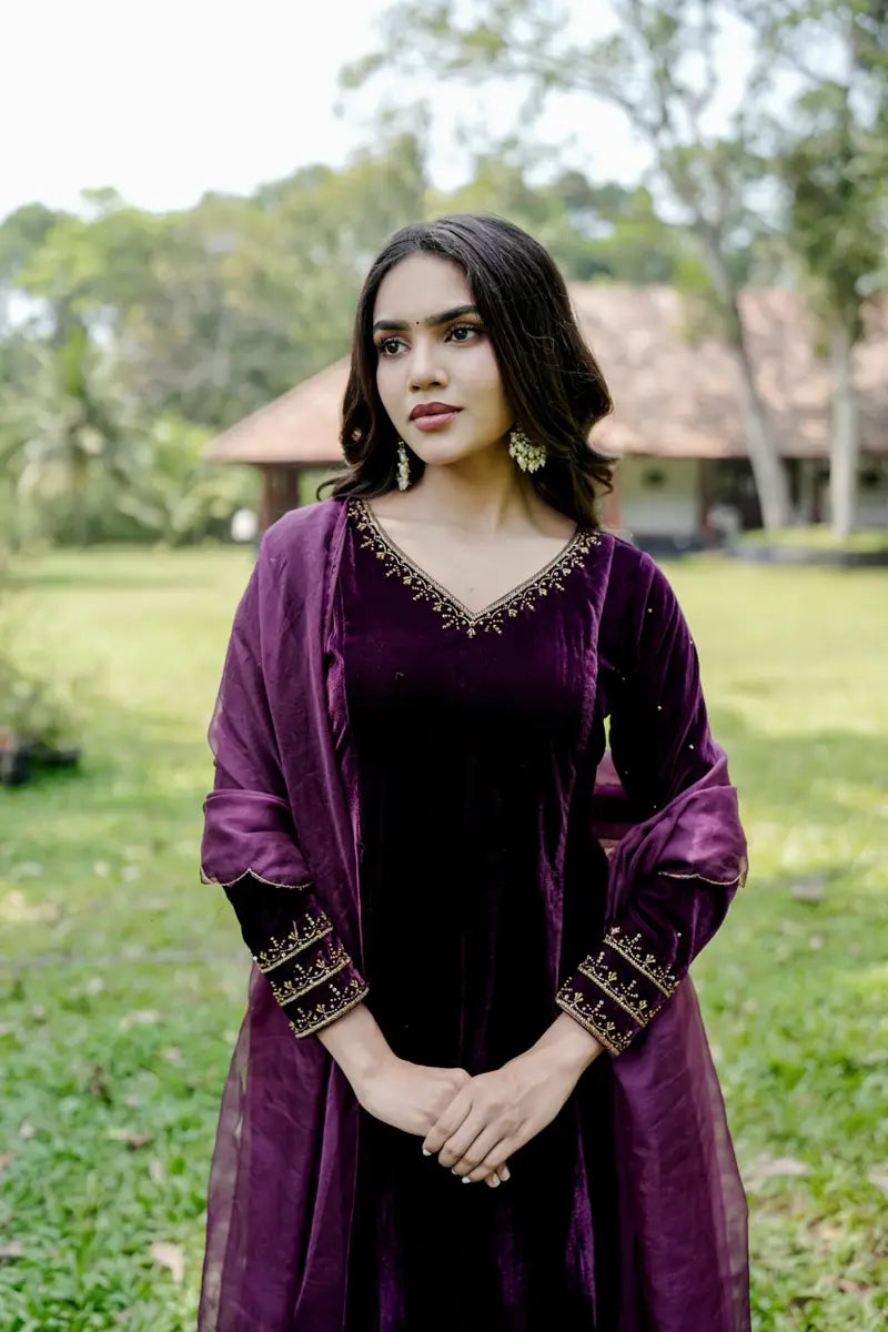 Handworked 3 Panel Kurta with Dupatta