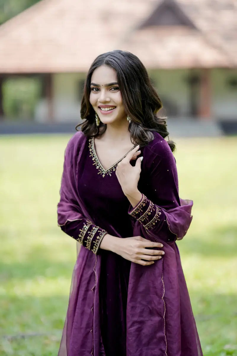 Handworked 3 Panel Kurta with Dupatta