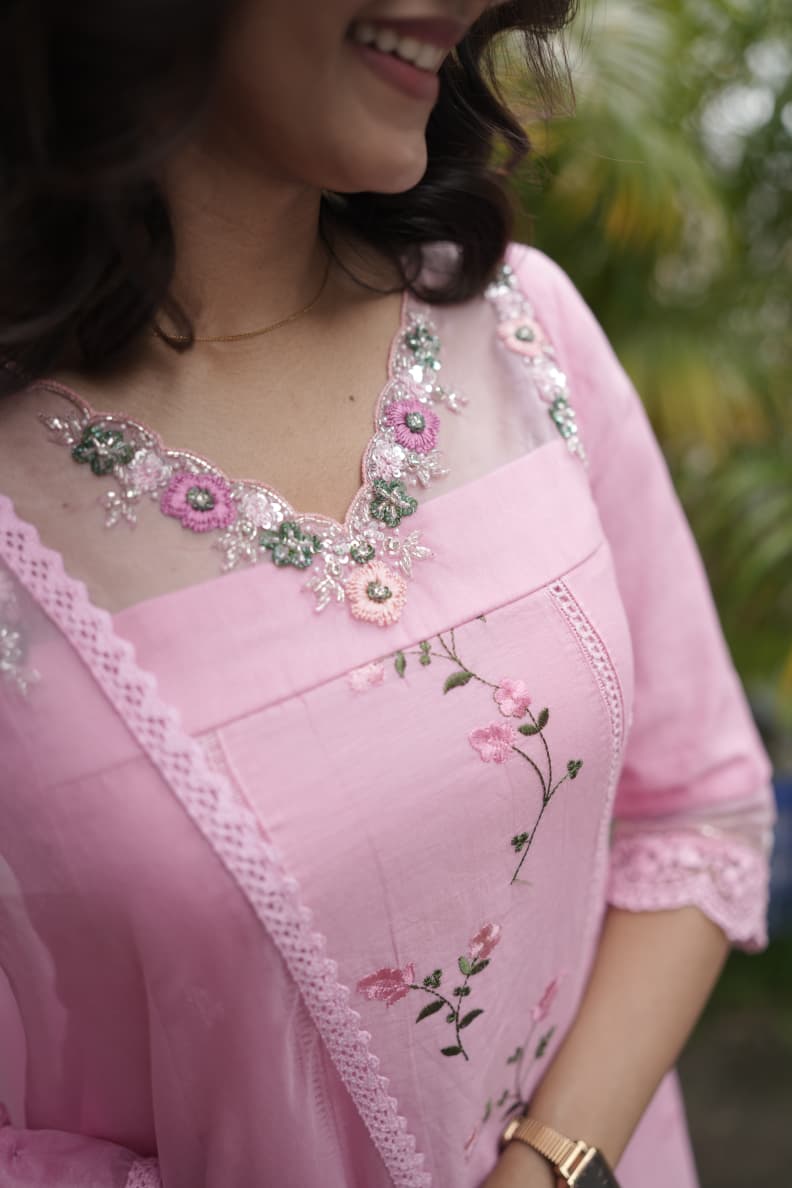 Handworked 3 Panel Kurta with Dupatta