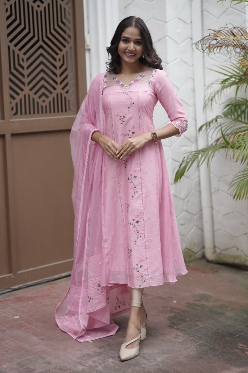 Handworked 3 Panel Kurta with Dupatta