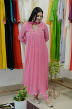 Handworked Pleated Kurta with Dupatta