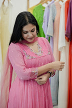 Handworked Pleated Kurta with Dupatta