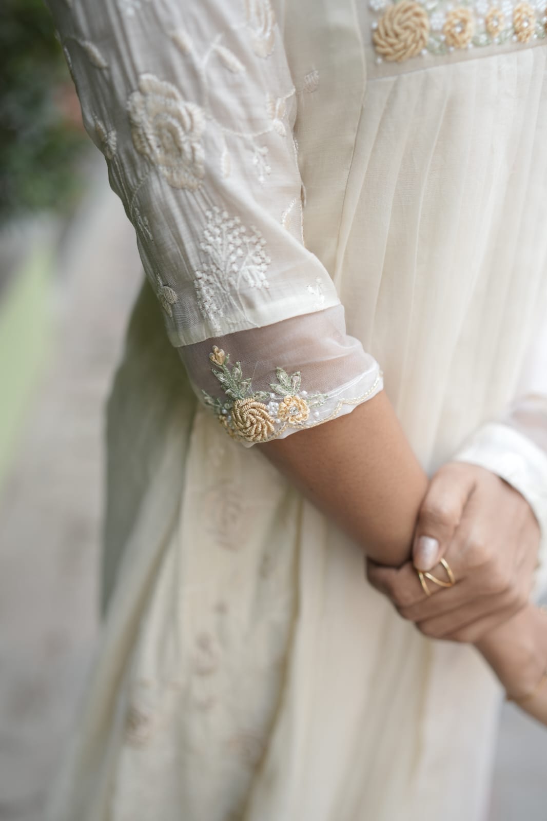 Handworked Pleated Kurta with Dupatta